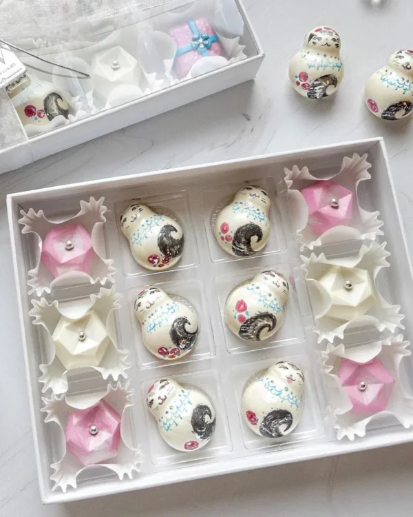 Šokoladas rankų darbo dėžutė 12